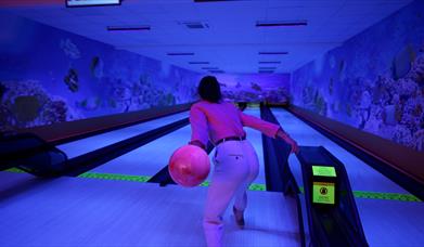 Glow in the dark Tenpin Bowling at Richardson's Family Entertainment Centre